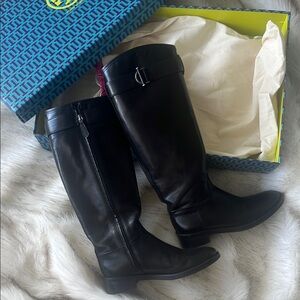 Tory Burch Black Leather Riding Boots